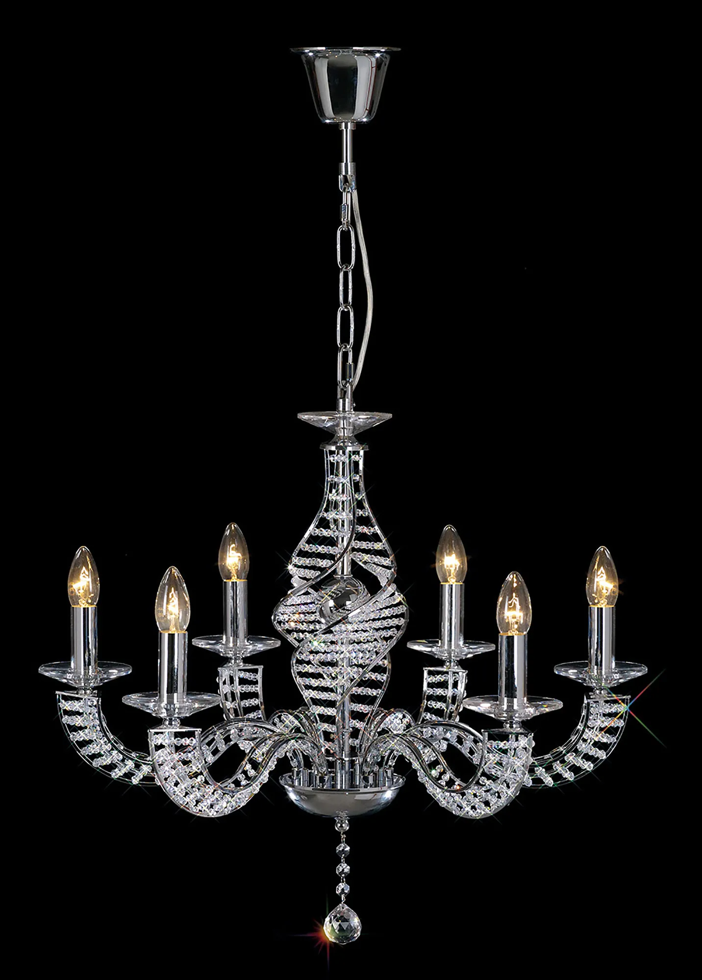 IL30356  Santo Crystal Chandelier 6 Light